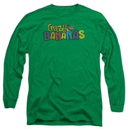 Dubble Bubble Crazy Bananas Mens Long Sleeve Shirt Kelly Green Officially Licensed Officially Licensed