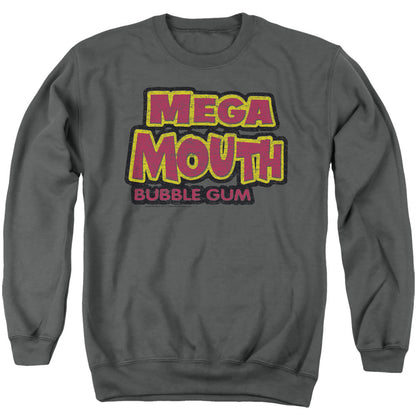 Dubble Bubble Mega Mouth Mens Crewneck Sweatshirt Charcoal