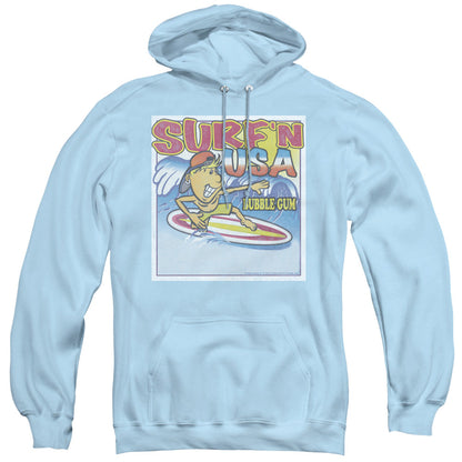 Dubble Bubble Surfn Usa Gum Mens Hoodie Light Blue Officially Licensed