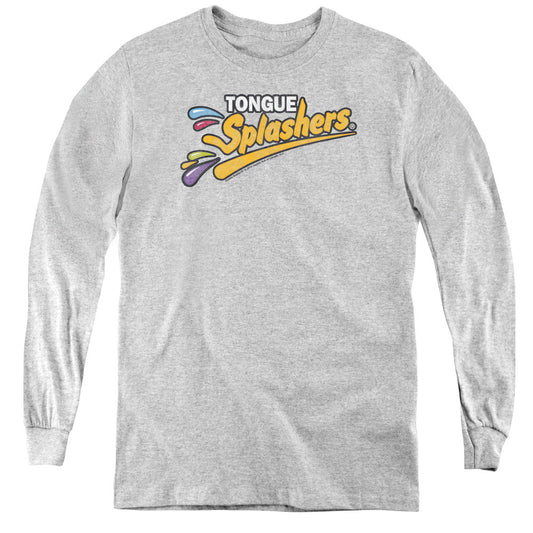 Dubble Bubble Tongue Splashers Logo Long Sleeve Kids Youth T Shirt Athletic Heather Officially Licensed
