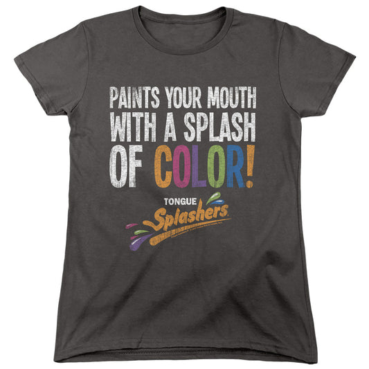 Dubble Bubble Paints Your Mouth Womens T Shirt Charcoal Officially Licensed