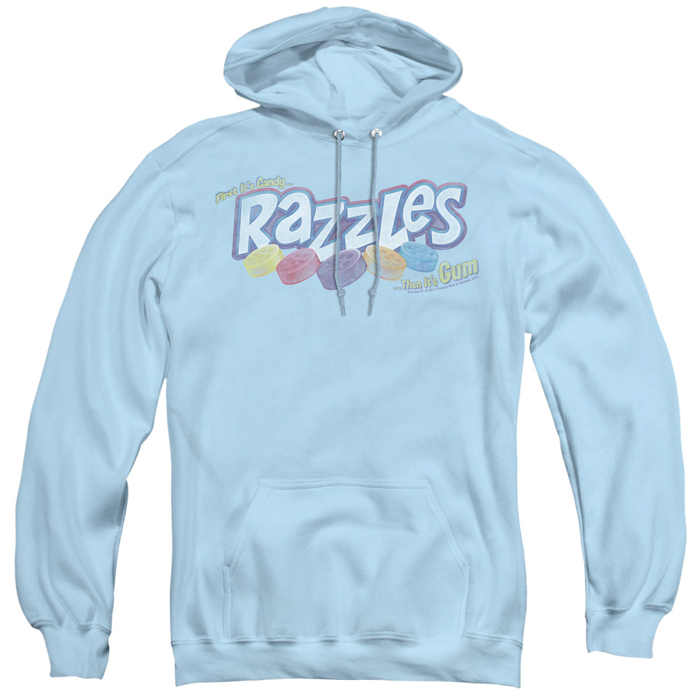 Dubble Bubble Distressed Logo Mens Hoodie Light Blue Officially Licensed