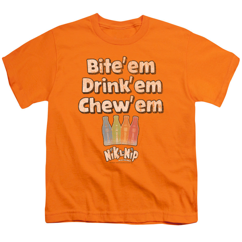Dubble Bubble Bite Drink Chew Kids Youth T Shirt Orange Officially Licensed