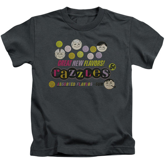 Dubble Bubble Razzles Retro Box Juvenile Kids Youth T Shirt Charcoal (7) Officially Licensed