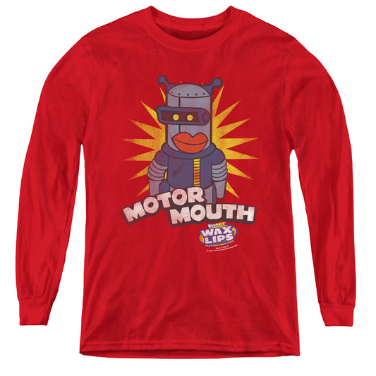 Dubble Bubble Motor Mouth Long Sleeve Kids Youth T Shirt Red Officially Licensed