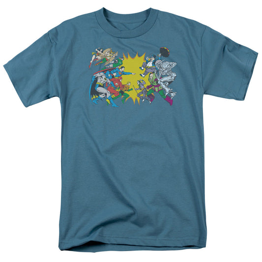 DC Comics Face Off Mens T Shirt Slate Officially Licensed