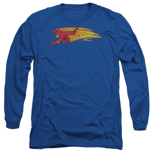 Dc Flash Fastest Man Alive Mens Long Sleeve Shirt Royal Blue Officially Licensed