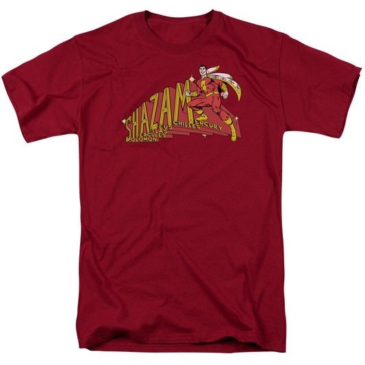 DC Comics Shazam! Mens T Shirt Cardinal Officially Licensed