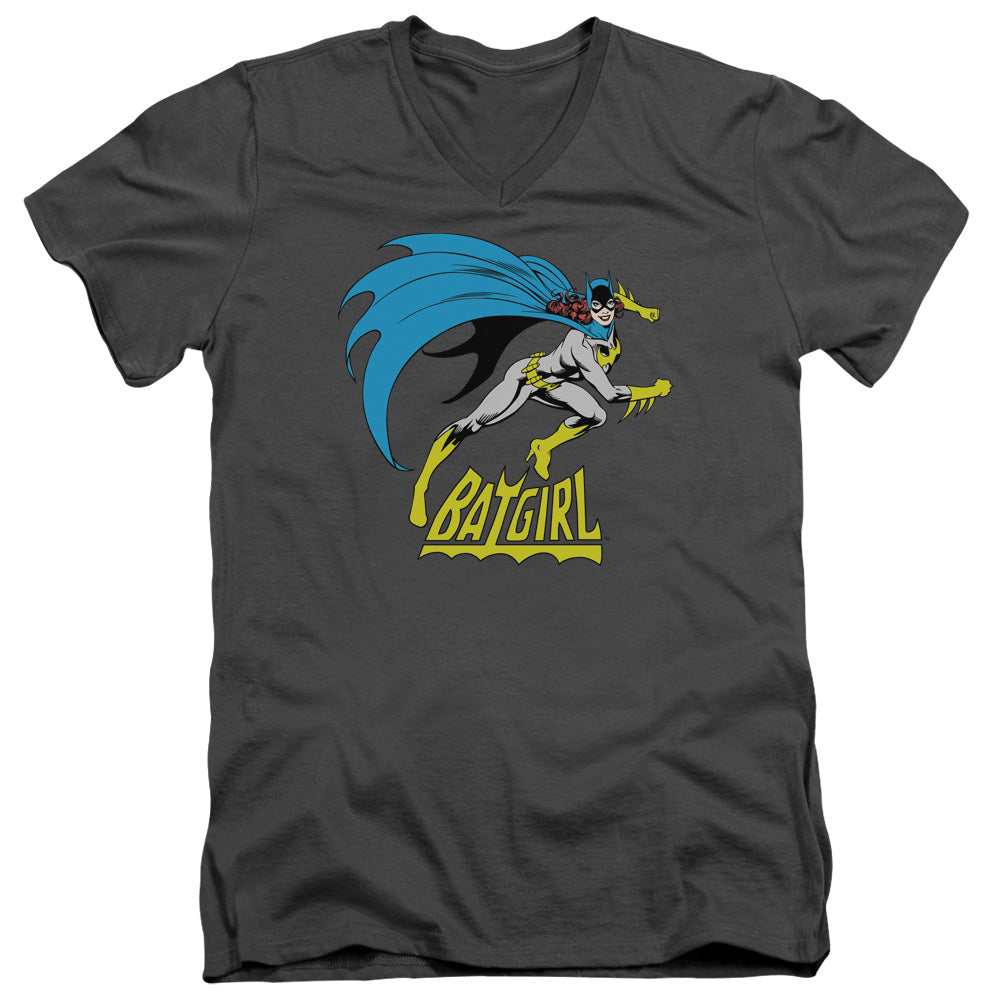 DC Comics Batgirl is Hot Mens Slim Fit V Neck T Shirt Charcoal Officially Licensed