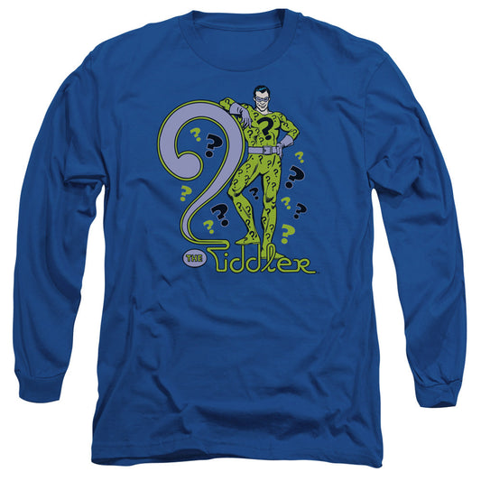 Dc The Riddler Mens Long Sleeve Shirt Royal Blue Officially Licensed