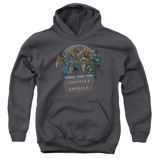 DC Comics Join the Justice League Kids Youth Hoodie Charcoal Officially Licensed