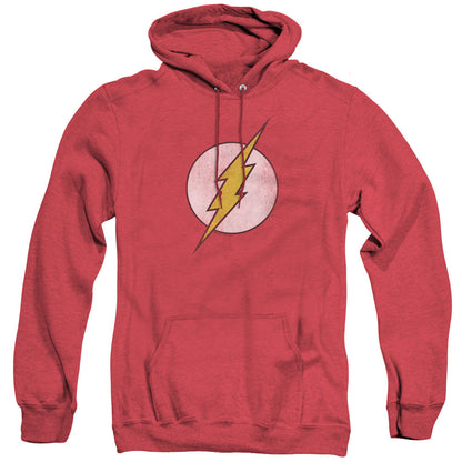 Dc Flash Flash Logo Distressed Mens Heather Hoodie Red Officially Licensed