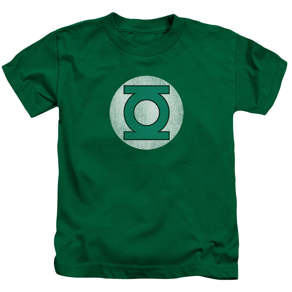 DC Comics Gl Logo Distressed Juvenile Kids Youth T Shirt Kelly Green Officially Licensed