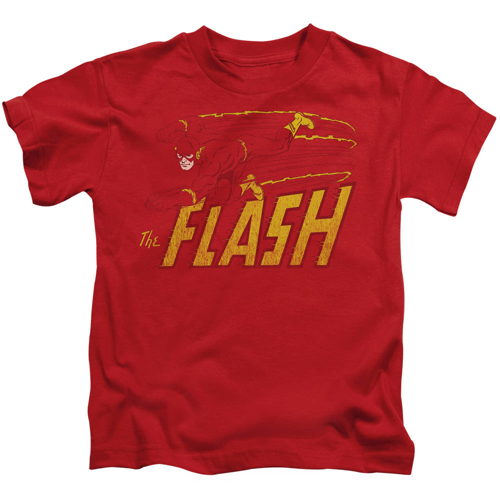 DC Comics Flash Flash Speed Distressed Juvenile Kids Youth T Shirt Red Officially Licensed