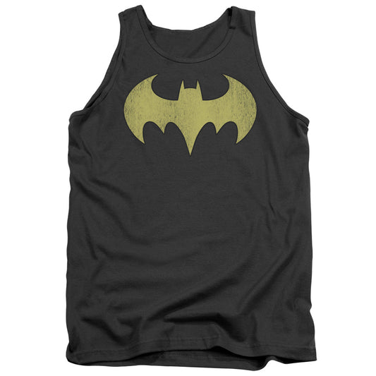Dc Batgirl Logo Distressed Mens Tank Top Shirt Charcoal Officially Licensed