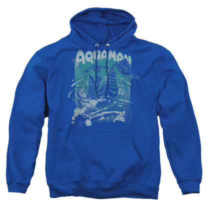 Dc Aquaman Catch A Wave Mens Hoodie Royal Blue Officially Licensed