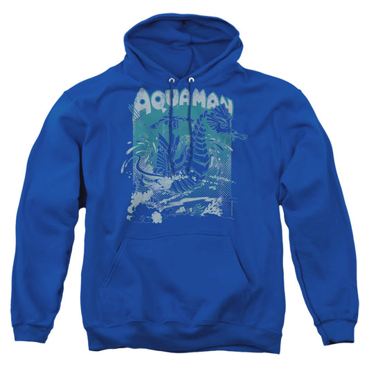 Dc Aquaman Catch A Wave Mens Hoodie Royal Blue Officially Licensed