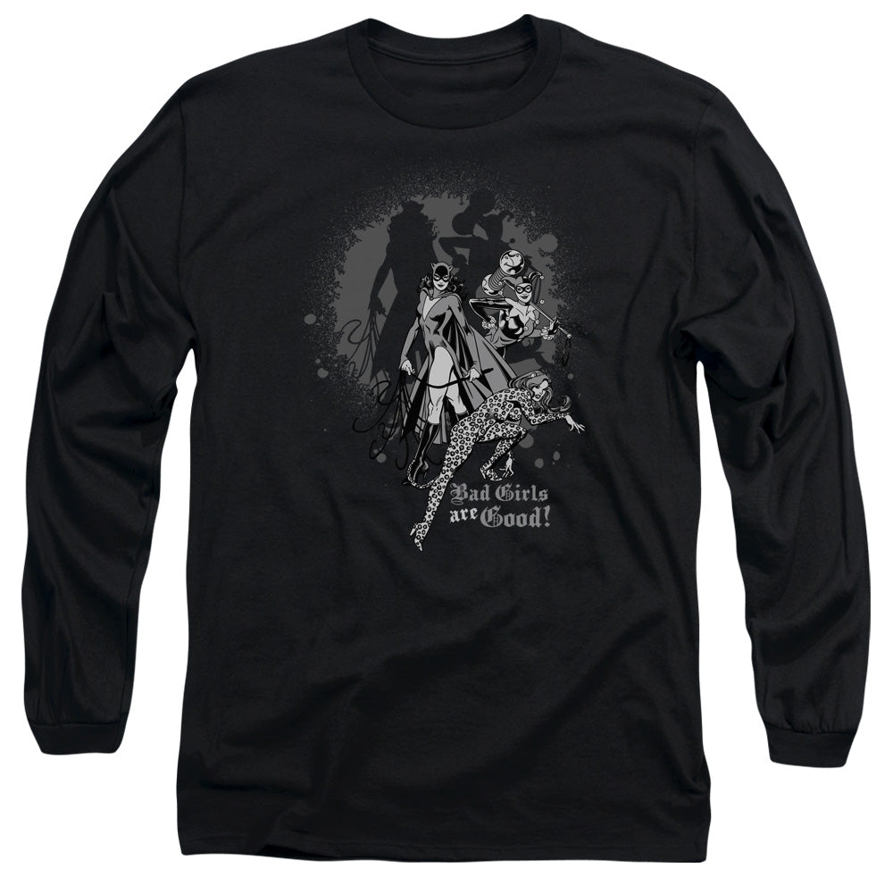 DC Comics Bad Girls Are Good Mens Long Sleeve Shirt Black Officially Licensed