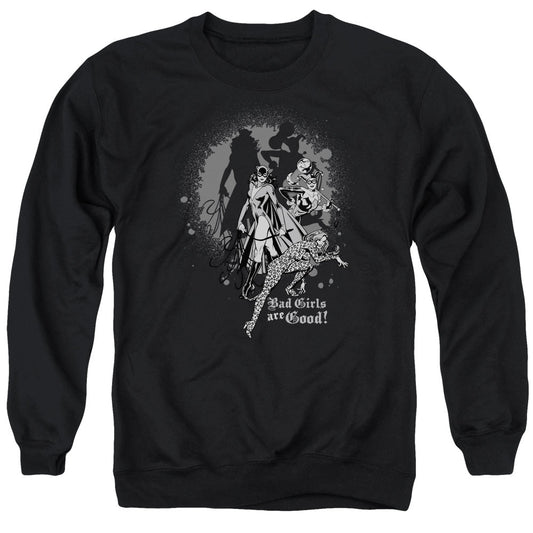 DC Comics Bad Girls Are Good Mens Crewneck Sweatshirt Black Officially Licensed