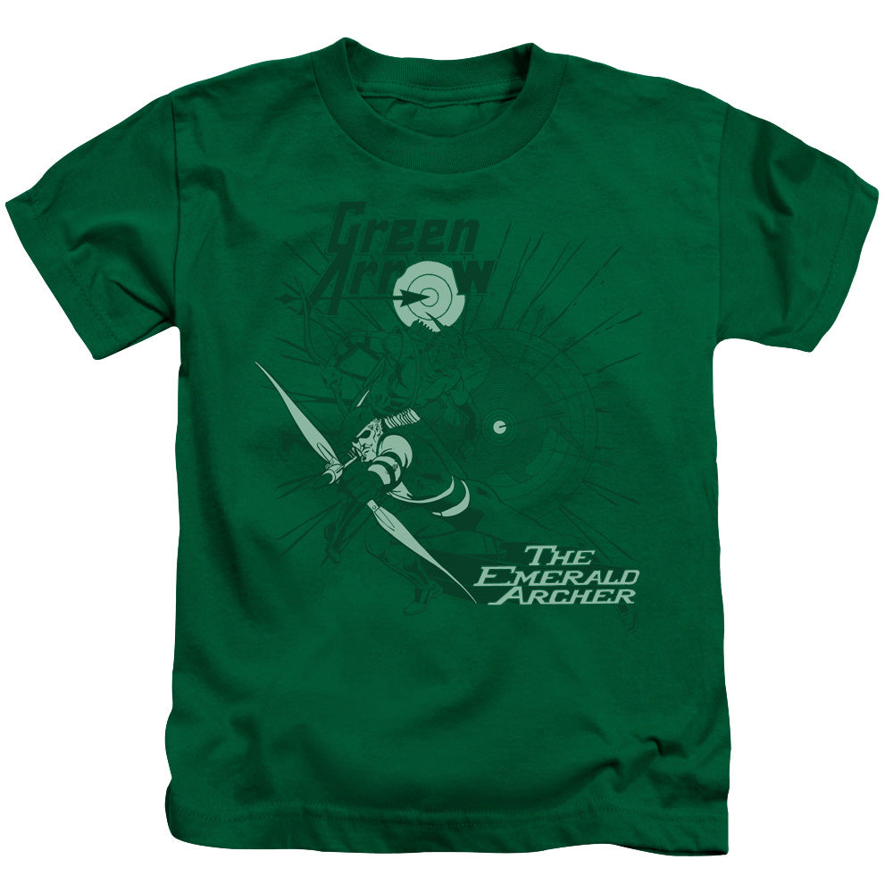 DC Comics the Emerald Archer Juvenile Kids Youth T Shirt Kelly Green Officially Licensed