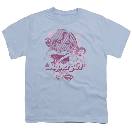 DC Comics Supergirl Kids Youth T Shirt Light Blue Officially Licensed