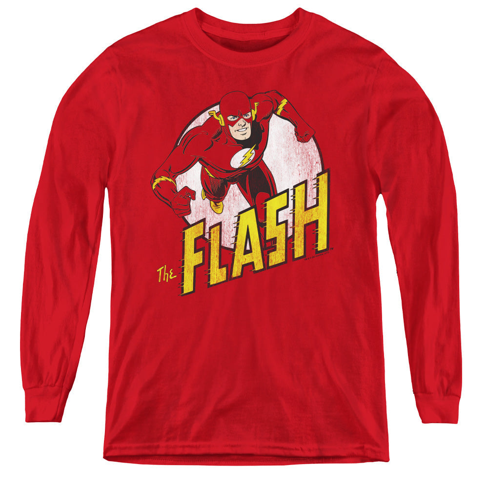 DC Comics Flash the Flash Long Sleeve Kids Youth T Shirt Red Officially Licensed