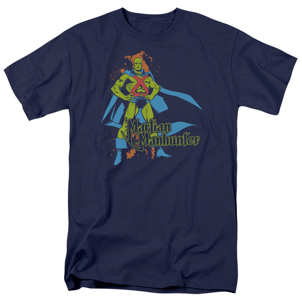 DC Comics Martian Manhunter Mens T Shirt Navy Blue Officially Licensed