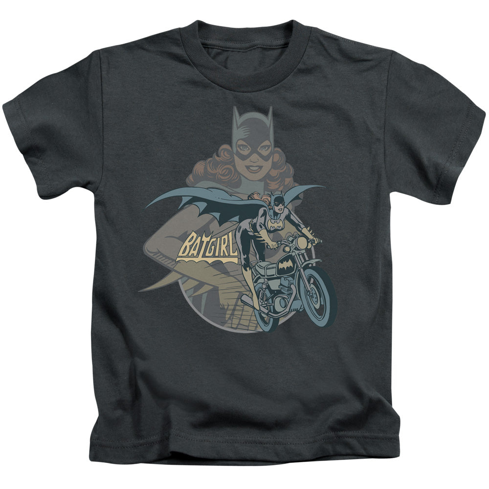 DC Comics Batgirl Biker Juvenile Kids Youth T Shirt Charcoal Officially Licensed