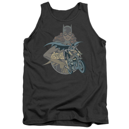 Dc Batgirl Biker Mens Tank Top Shirt Charcoal Officially Licensed