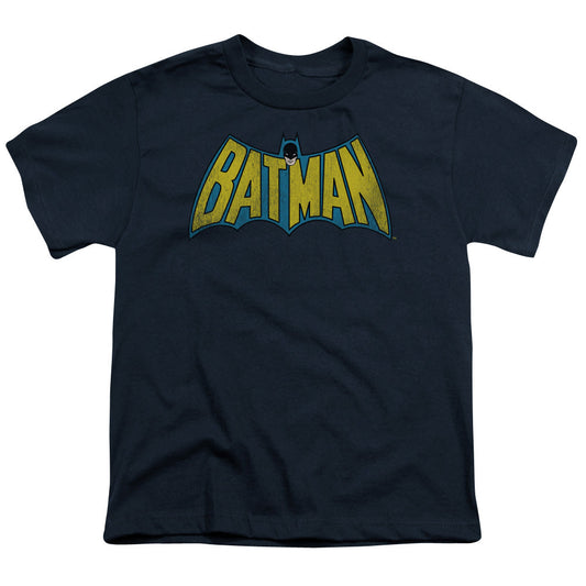DC Comics Classic Batman Logo Kids Youth T Shirt Navy Blue Officially Licensed
