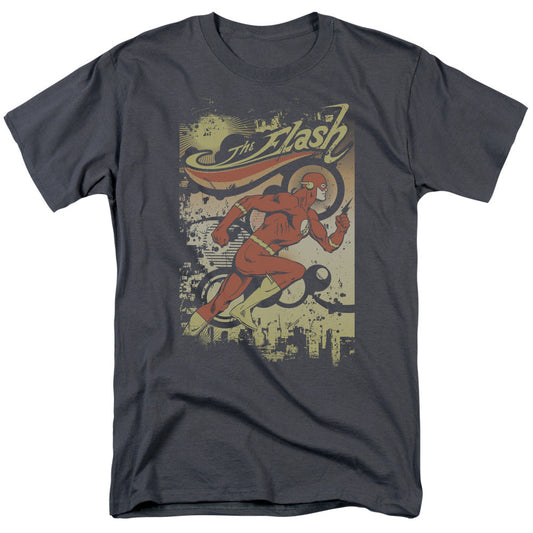 Dc Flash Just Passing Through Mens T Shirt Charcoal Officially Licensed