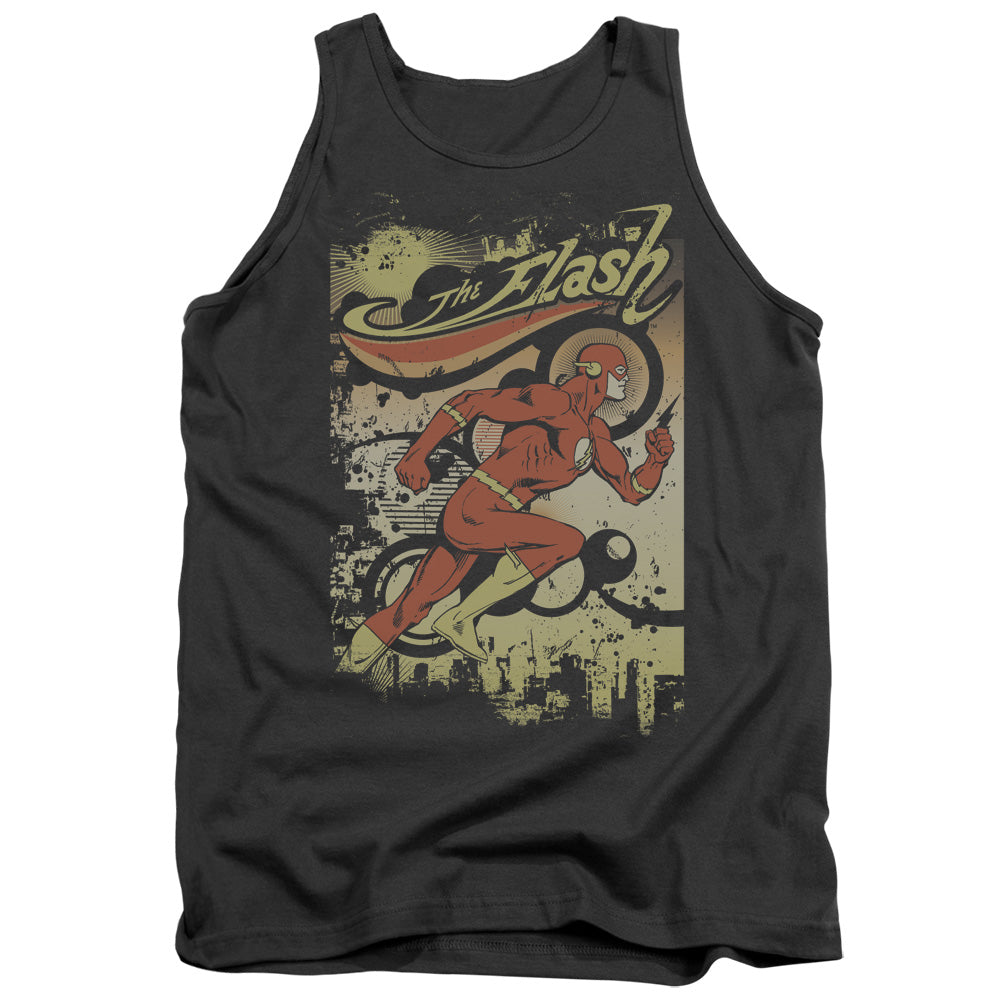 DC Comics Flash Just Passing Through Mens Tank Top Shirt Charcoal Officially Licensed