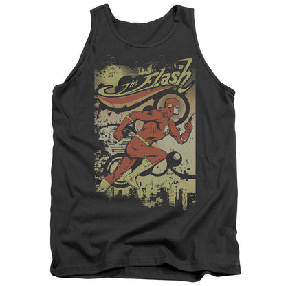 Dc Flash Just Passing Through Mens Tank Top Shirt Charcoal Officially Licensed