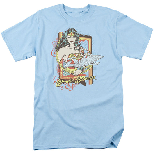 Dc Invisible Jet Mens T Shirt Light Blue Officially Licensed
