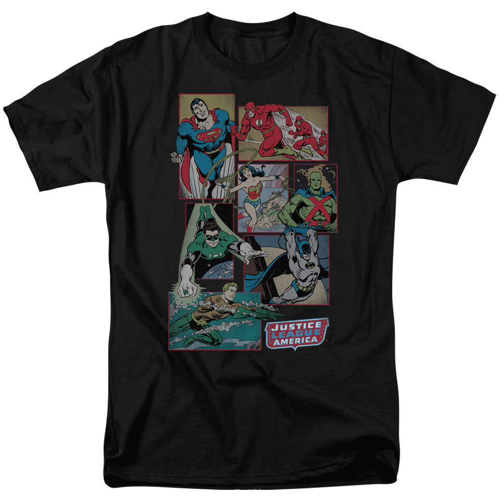 DC Comics Justice League Boxes Mens T Shirt Black Officially Licensed