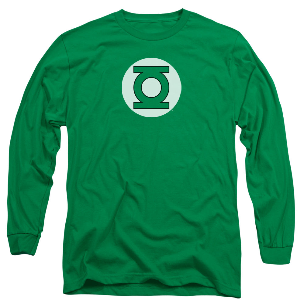 DC Comics Green Lantern Logo Mens Long Sleeve Shirt Kelly Green Officially Licensed