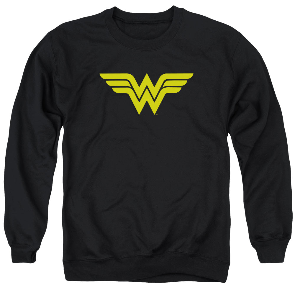 DC Comics Wonder Woman Logo Mens Crewneck Sweatshirt Black Officially Licensed
