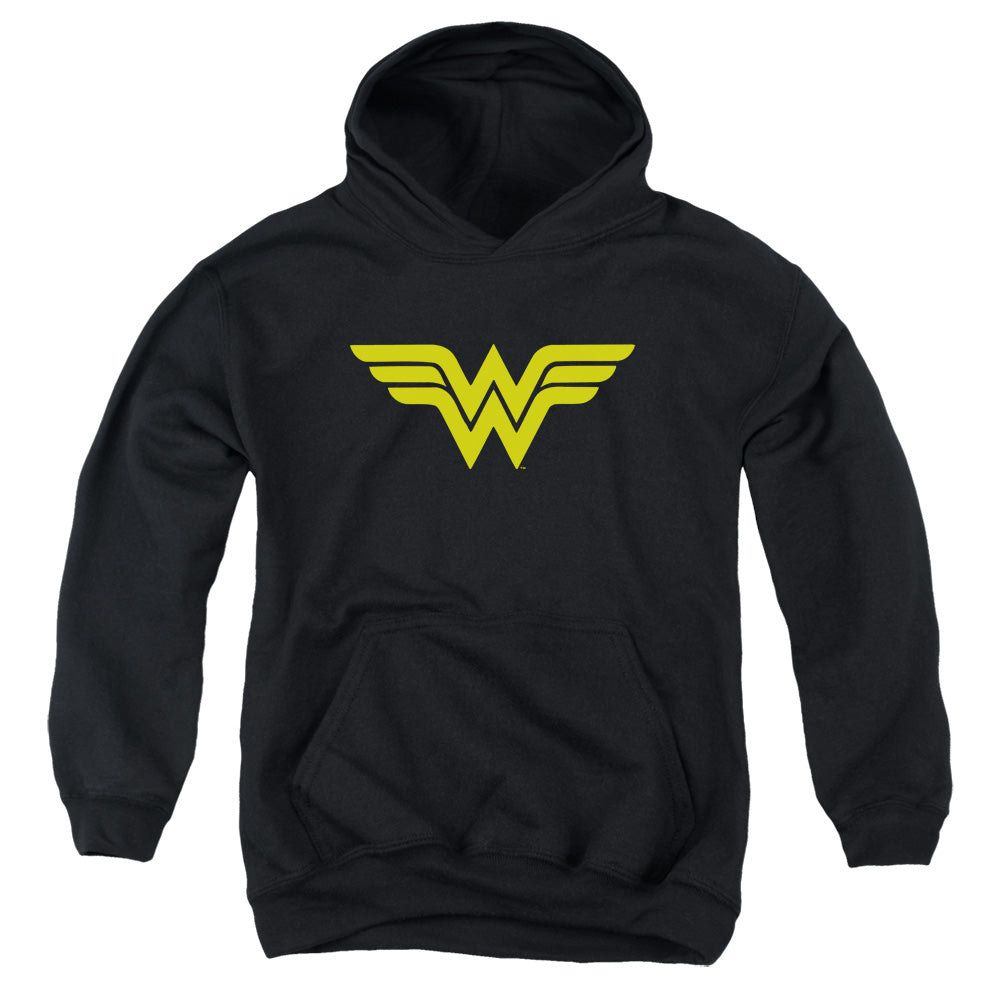 DC Comics Wonder Woman Logo Kids Youth Hoodie Black Officially Licensed