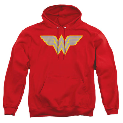 Dc Ww Logo Mens Hoodie Red Officially Licensed