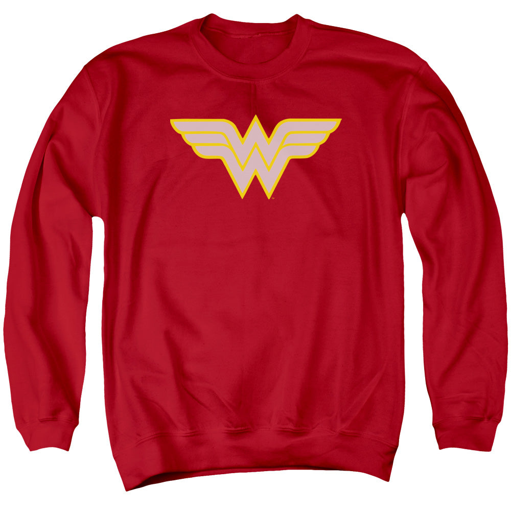 DC Comics Ww Logo Mens Crewneck Sweatshirt Red Officially Licensed