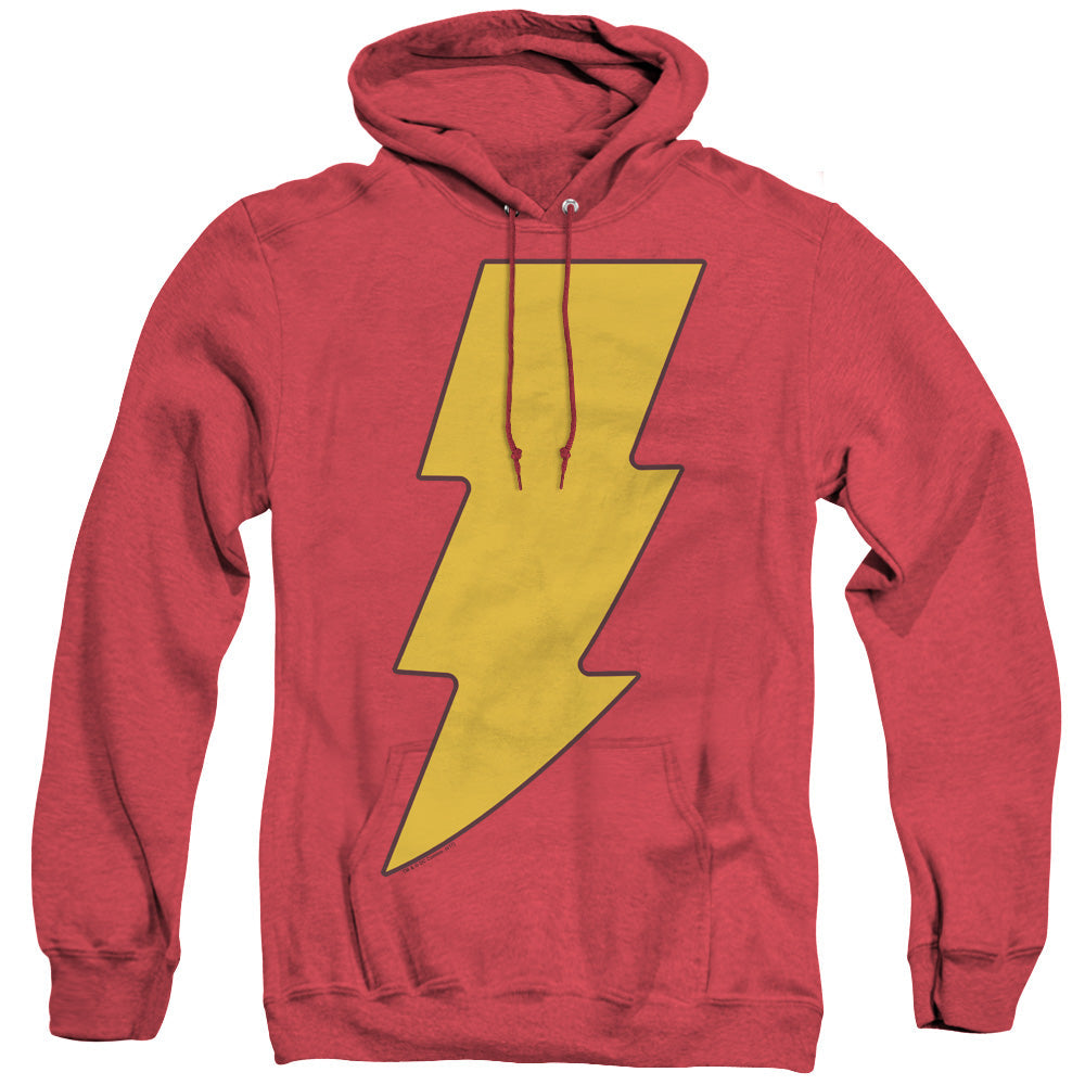 DC Comics Shazam Logo Heather Mens Hoodie Red Officially Licensed