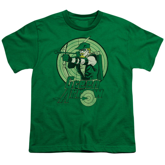 DC Comics Green Arrow Kids Youth T Shirt Kelly Green Officially Licensed