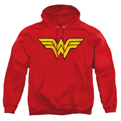 Dc Wonder Woman Logo Dist Mens Hoodie Red Officially Licensed