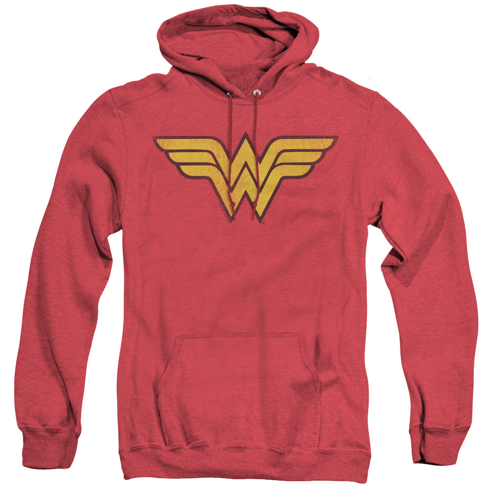 DC Comics Wonder Woman Logo Dist Heather Mens Hoodie Red Officially Licensed