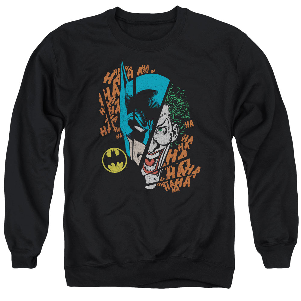 DC Comics Broken Visage Mens Crewneck Sweatshirt Black Officially Licensed