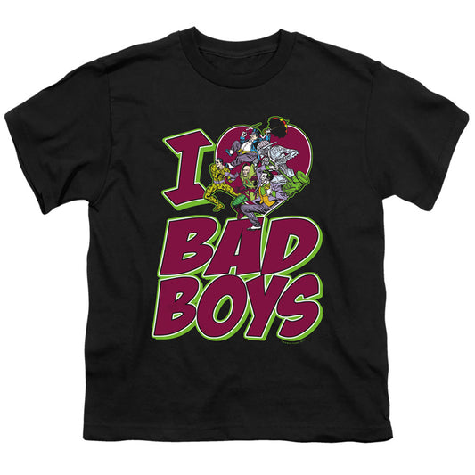 DC Comics I Heart Bad Boys Kids Youth T Shirt Black Officially Licensed