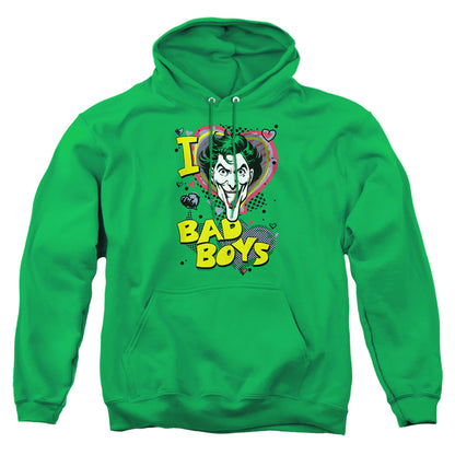 Dc I Heart Bad Boys 2 Mens Hoodie Kelly Green Officially Licensed