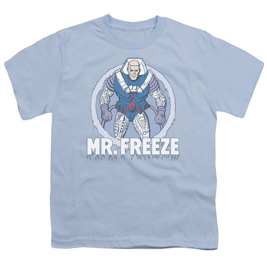 DC Comics Mr Freeze Kids Youth T Shirt Light Blue Officially Licensed