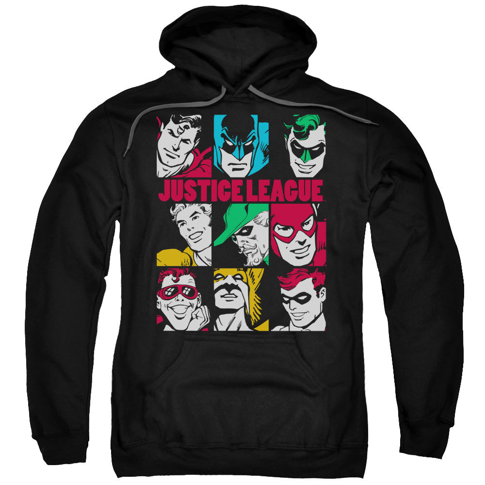 DC Comics Nine Blocks of Justice Mens Hoodie Black Officially Licensed