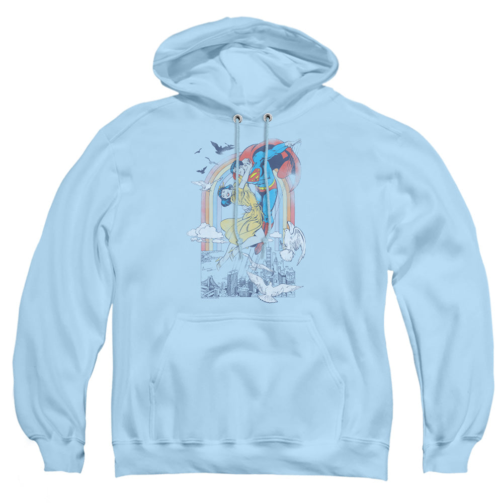 Dc Rainbow Love Mens Hoodie Light Blue Officially Licensed
